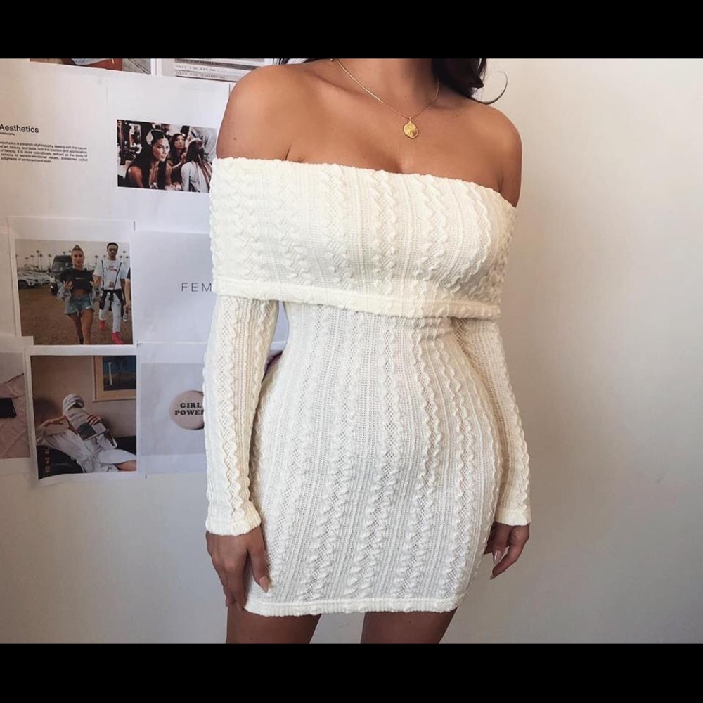 Ivory Layla Cable Knit Dress